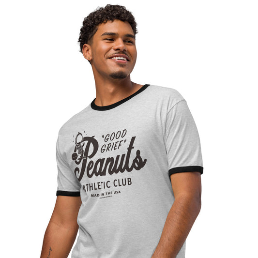 Peanuts Good Grief Ringer T-Shirt Heather Gray / Black-2
