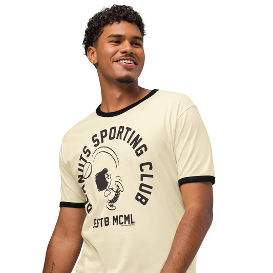 Peanuts Sporting Club Ringer T-Shirt Natural / Black-2