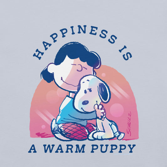 75 Years of Peanuts Happiness Is A Warm Puppy Adult T-Shirt-1