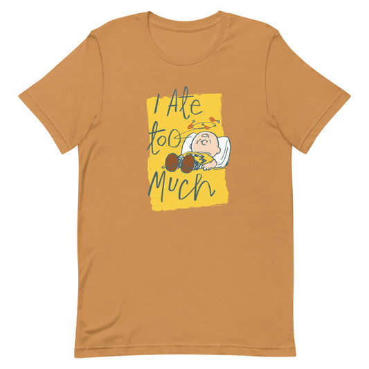 Peanuts Charlie Brown I Ate Too Much Unisex T-Shirt-0