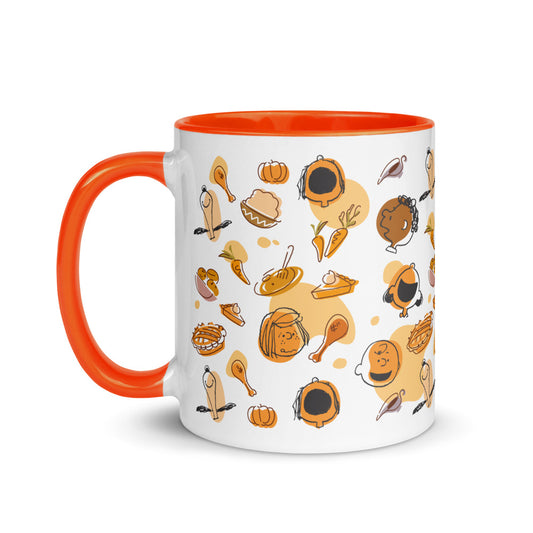 Peanuts Thanksgiving Pattern Two Tone Mug-0