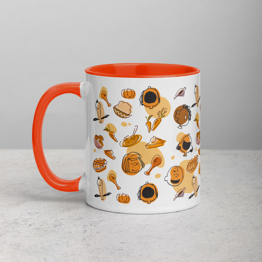 Peanuts Thanksgiving Pattern Two Tone Mug-4