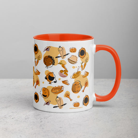Peanuts Thanksgiving Pattern Two Tone Mug-5