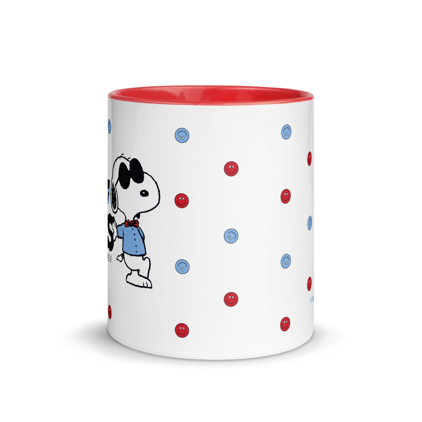 Peanuts Teacher's Vibes Two-Tone Ceramic Coffee Mug with colored handle and rim