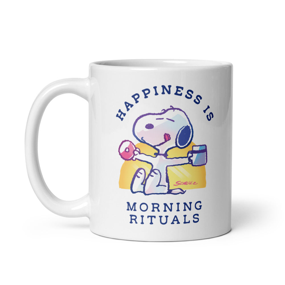 75 Years of Peanuts Happiness Is Morning Rituals White Mug