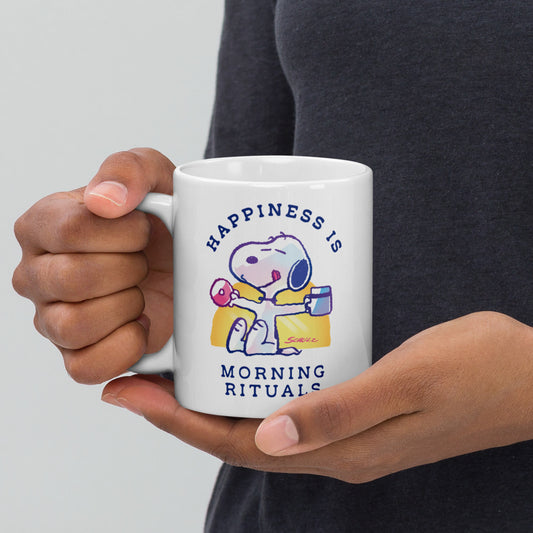 75 Years of Peanuts Happiness Is Morning Rituals White Mug-4