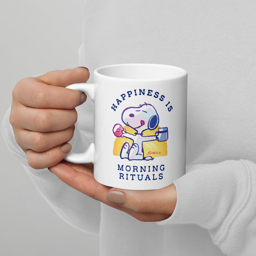 75 Years of Peanuts Happiness Is Morning Rituals White Mug