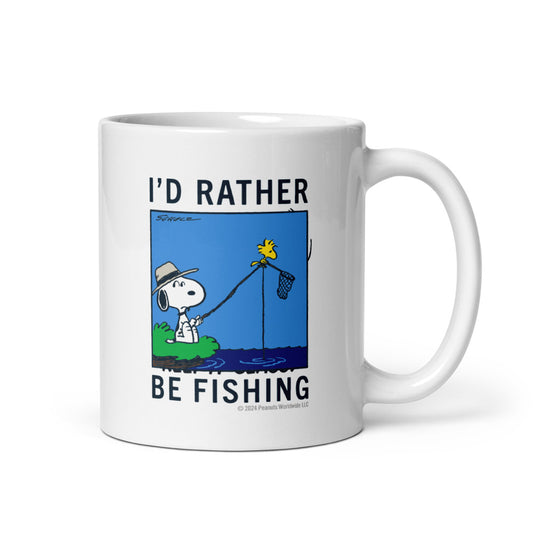 Snoopy I'd Rather Be Fishing White Mug-1