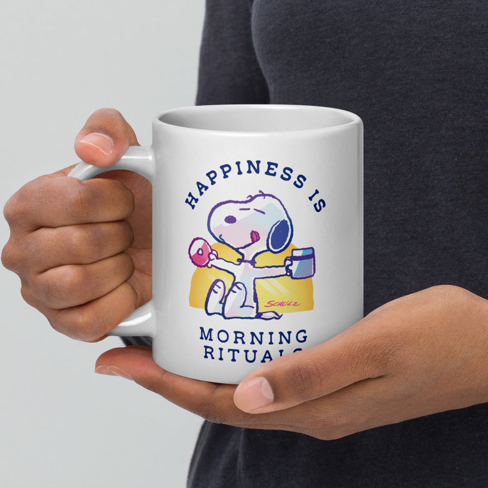 75 Years of Peanuts Happiness Is Morning Rituals White Mug