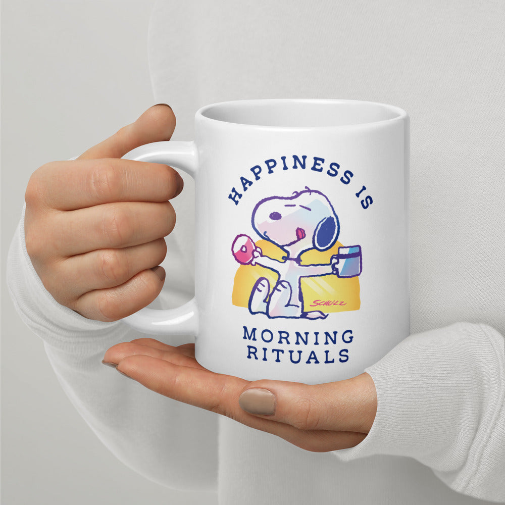 75 Years of Peanuts Happiness Is Morning Rituals White Mug