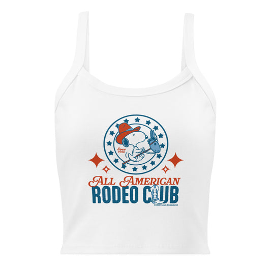 Peanuts All American Rodeo Club Women's Micro-Rib Tank Top White-0