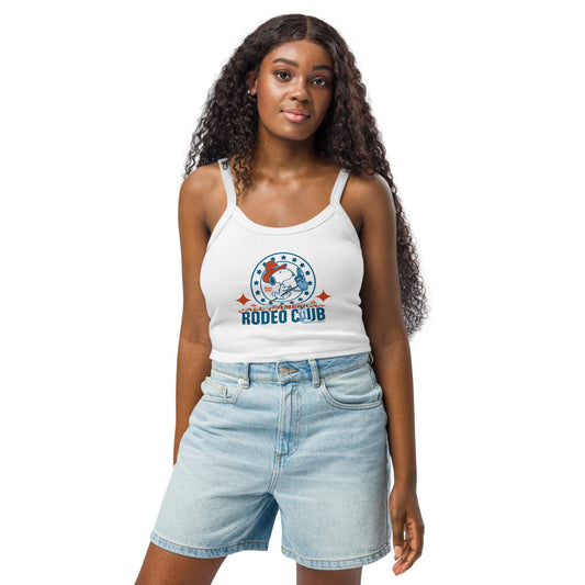 Peanuts All American Rodeo Club Women's Micro-Rib Tank Top White-1