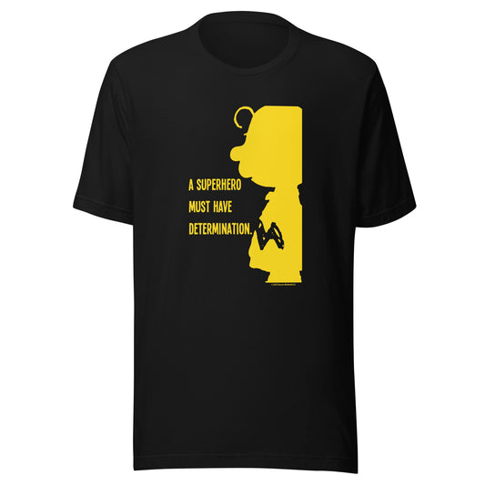 Charlie Brown A Superhero Must Have Determination Adult T-Shirt-0