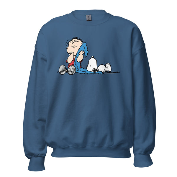 トップス beams peanuts linus raglan sweat print Linus & Snoopy Blanket Adult Sweatshirt
