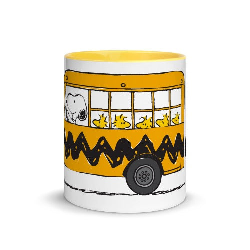 Snoopy and Woodstock School Bus Two Tone Mug-1