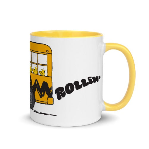 Snoopy and Woodstock School Bus Two Tone Mug-2