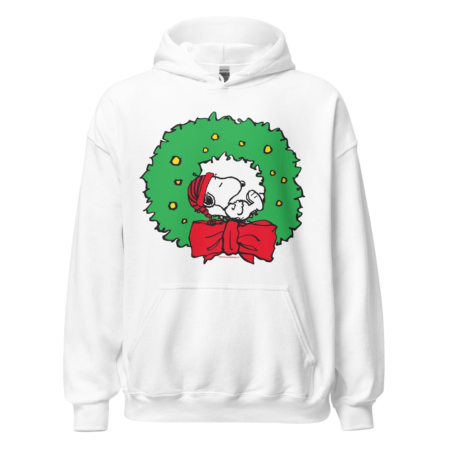 Snoopy Christmas Wreath Adult Hoodie