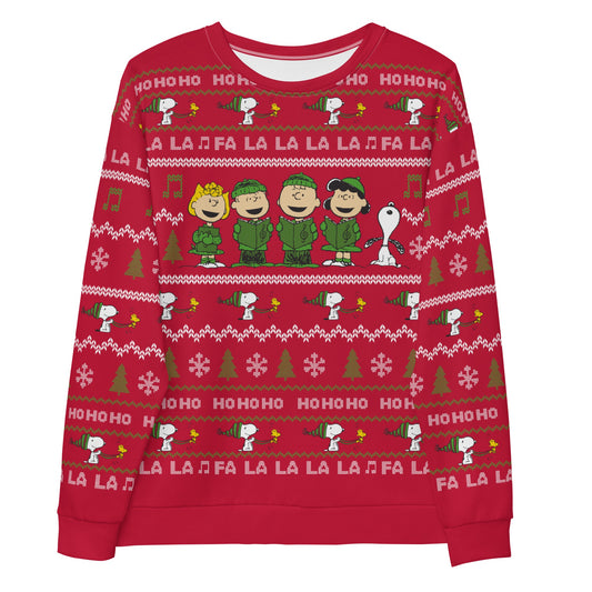 Peanuts Gang Holiday Knitted AOP Adult Sweatshirt-0