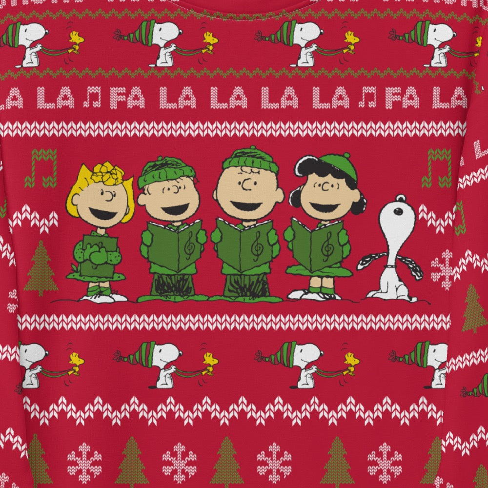 Peanuts Gang Holiday Knitted AOP Adult Sweatshirt