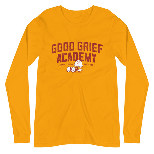 Charlie Brown Good Grief Academy Adult Long Sleeve T-Shirt-3