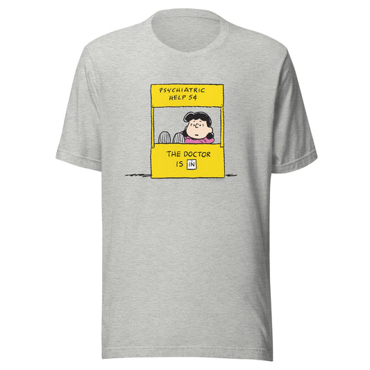 Lucy Psychiatric Help Booth Adult T-Shirt-2