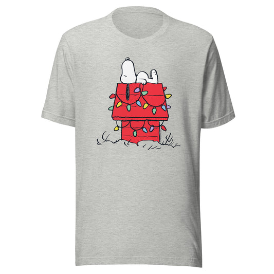 Snoopy House with Lights Adult T-Shirt-1
