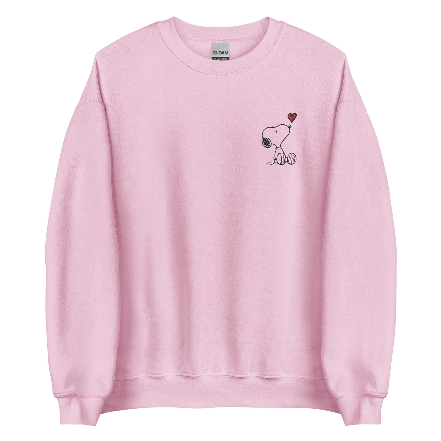 Snoopy Heart Embroidered Adult Crewneck