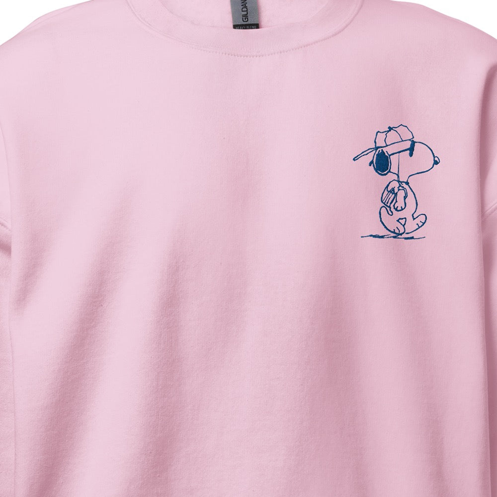 Snoopy Joe Cool Embroidered Adult Sweatshirt