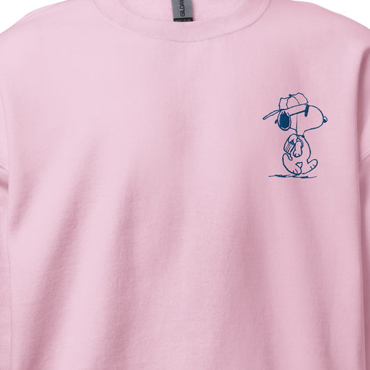 Snoopy Joe Cool Embroidered Adult Sweatshirt-1
