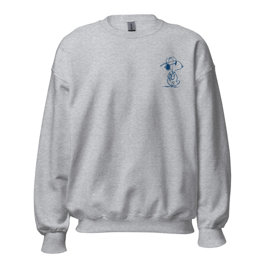 Snoopy Joe Cool Embroidered Adult Sweatshirt-2