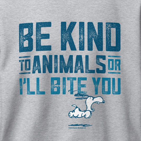 Snoopy Be Kind To Animals Adult Sweatshirt-1
