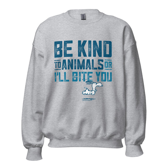 Snoopy Be Kind To Animals Adult Sweatshirt-0