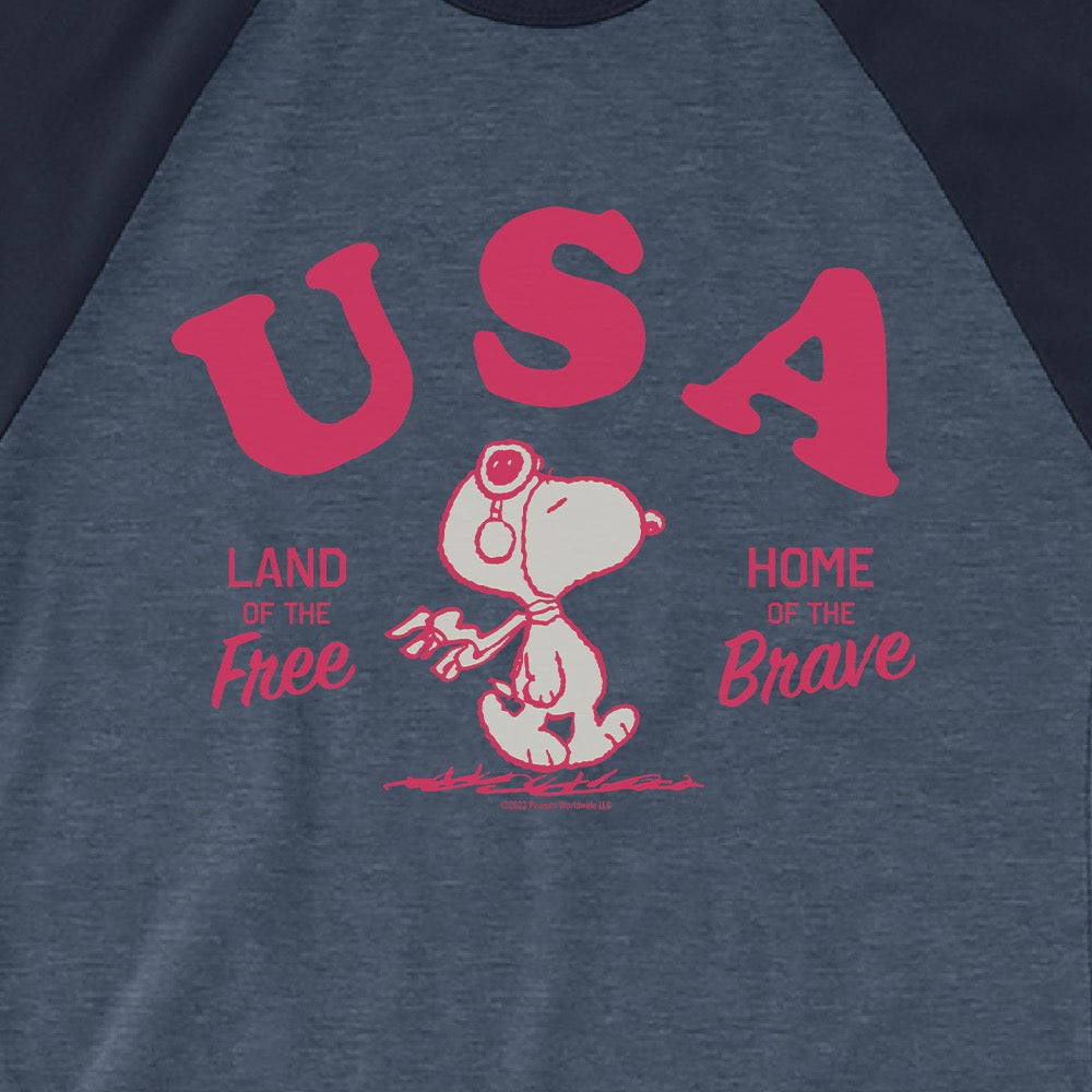 Snoopy USA ¾ Sleeve Raglan Shirt