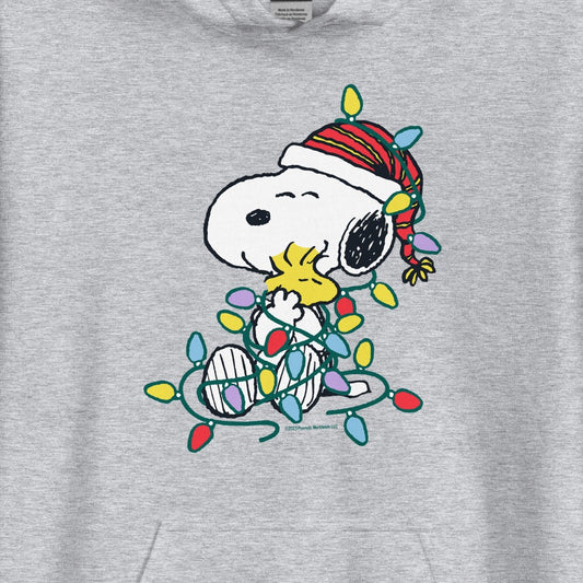Snoopy and Woodstock Lights Adult Hoodie-1