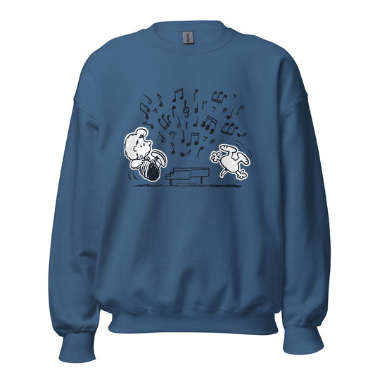 Schroeder And Snoopy Music Adult Sweatshirt-3