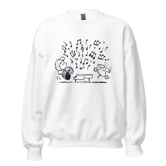 Schroeder And Snoopy Music Adult Sweatshirt-0