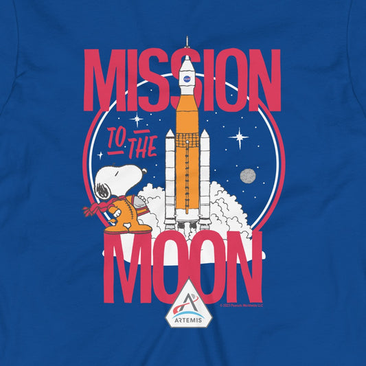 Snoopy Mission To The Moon Adult Long Sleeve T-Shirt-1