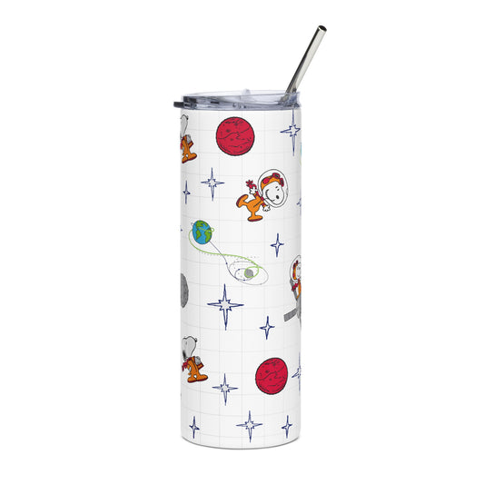 Snoopy Planets Pattern Skinny Tumbler-0