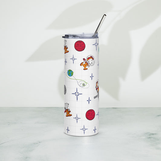 Snoopy Planets Pattern Skinny Tumbler-2