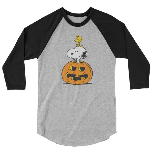 Snoopy & Woodstock Pumpkin ¾ Sleeve Raglan T-Shirt-0