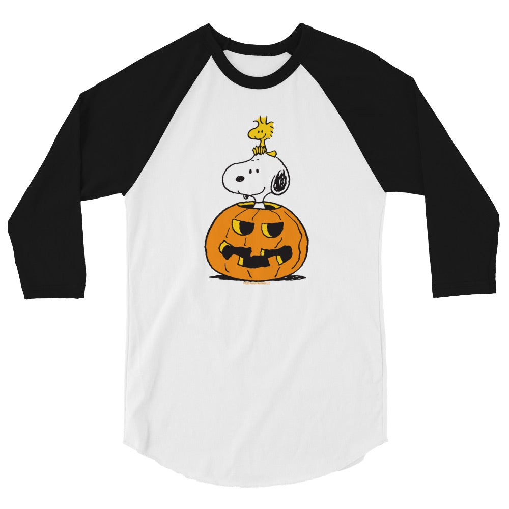 Snoopy & Woodstock Pumpkin ¾ Sleeve Raglan T-Shirt