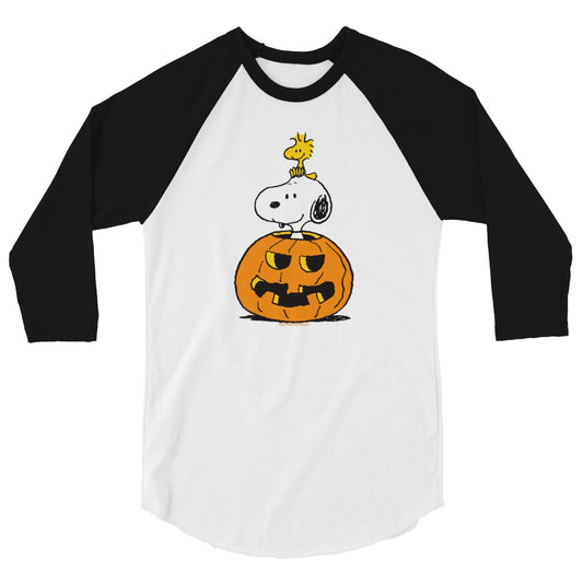 Snoopy & Woodstock Pumpkin ¾ Sleeve Raglan T-Shirt-1