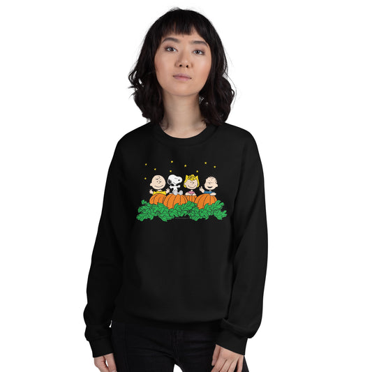 Peanuts Gang Pumpkin Patch Adult Sweatshirt-2