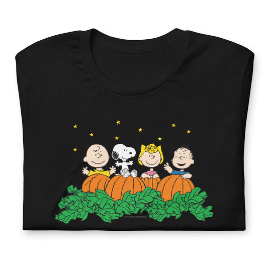 Peanuts Gang Pumpkin Patch Adult T-Shirt-3