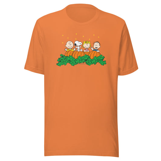 Peanuts Gang Pumpkin Patch Adult T-Shirt-0
