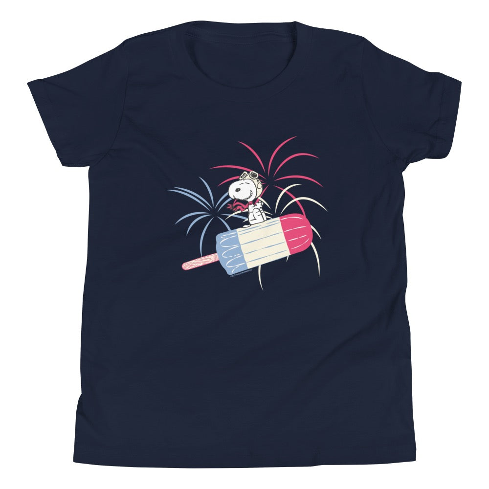 Snoopy Popsicle and Fireworks Kids T-Shirt