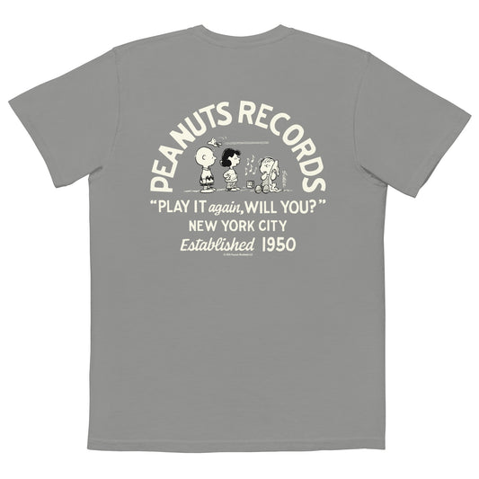 Peanuts Records Comfort Colors Pocket T-Shirt-0