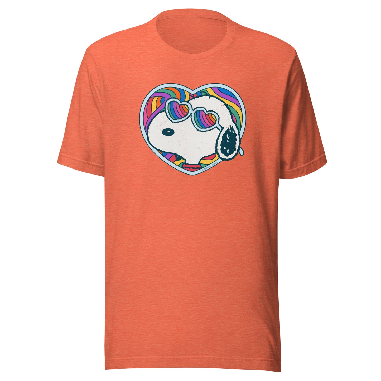 Snoopy Rainbow Heart Adult T-Shirt Adult Short Sleeve T-Shirt