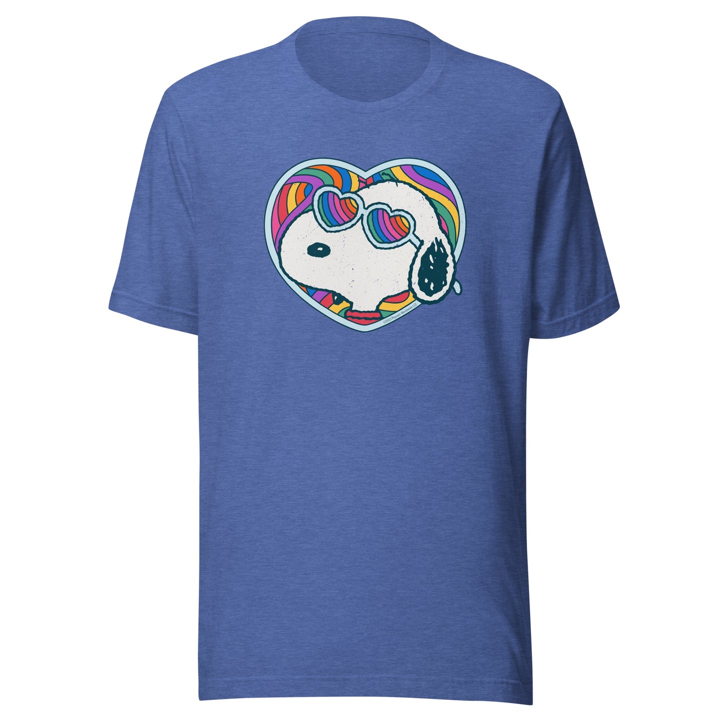 Snoopy Rainbow Heart Adult T-Shirt Adult Short Sleeve T-Shirt