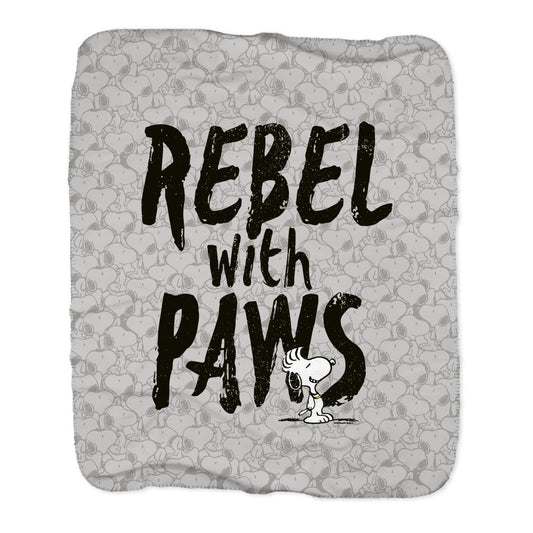 Snoopy Rebel With Paws Sherpa Blanket-0